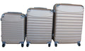 SMTE - 3Piece ABS HardShell Luggage Set with Spinner Wheels & Champagne/Silver