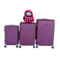 SMTE - 3Piece ABS Luggage Set with Spinner Wheels + Pink Ladybug Kids Backpack