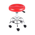SMTE - Adjustable Rolling Barstool with Wheels - Red