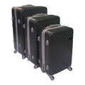 SMTE - Acesa - Quality 3 Piece 27" Hard Shell Z-Type Travel Luggage Suitcase Set - Charcoal Black
