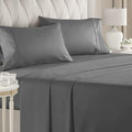 SMTE - 4 Piece Fitted Flat Sheet. - Dark Grey