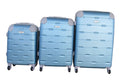 SMTE - 3 Piece Hard Outer Shell Protected Luggage Set - (A-P) - Light Blue