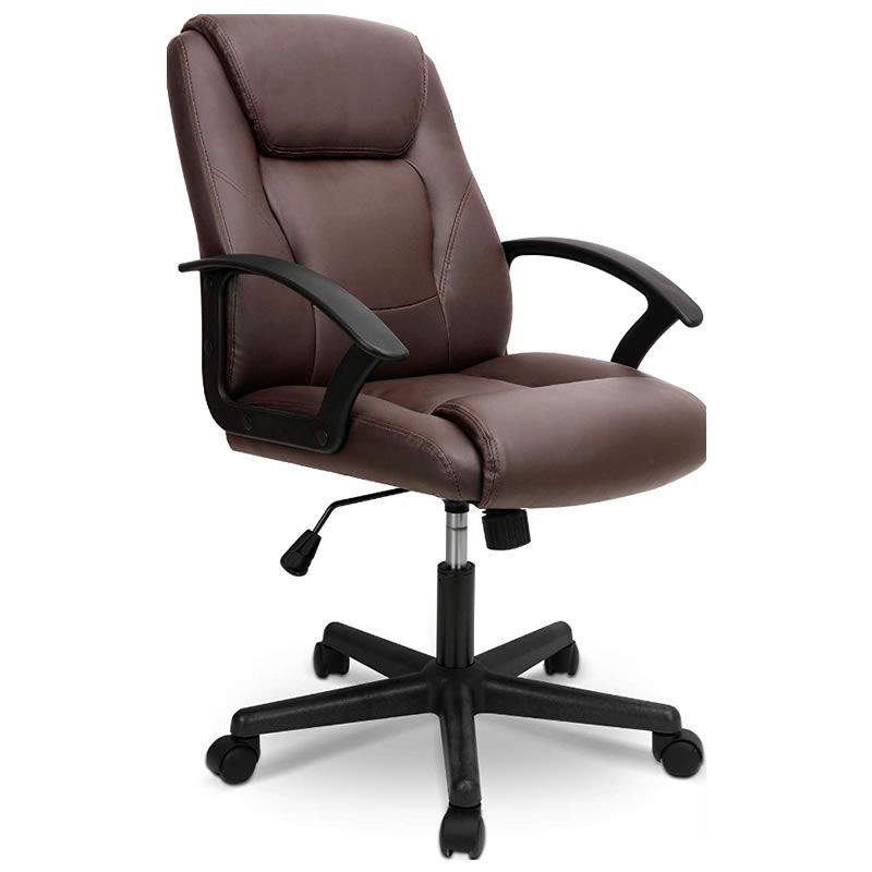 SMTE - Home Office Chair Ergonomic Desk Chair Swivel - Brown