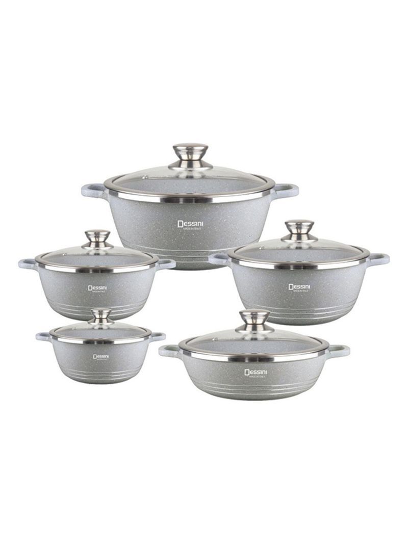 SMTE - Die-Cast Aluminum Set Non-Stick 10 Pieces - White
