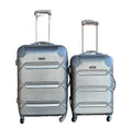 SMTE - Le Emporer Lightweight 2 Piece Luggage SetSuitcase with Corner ProtectorsPlatinum Silver