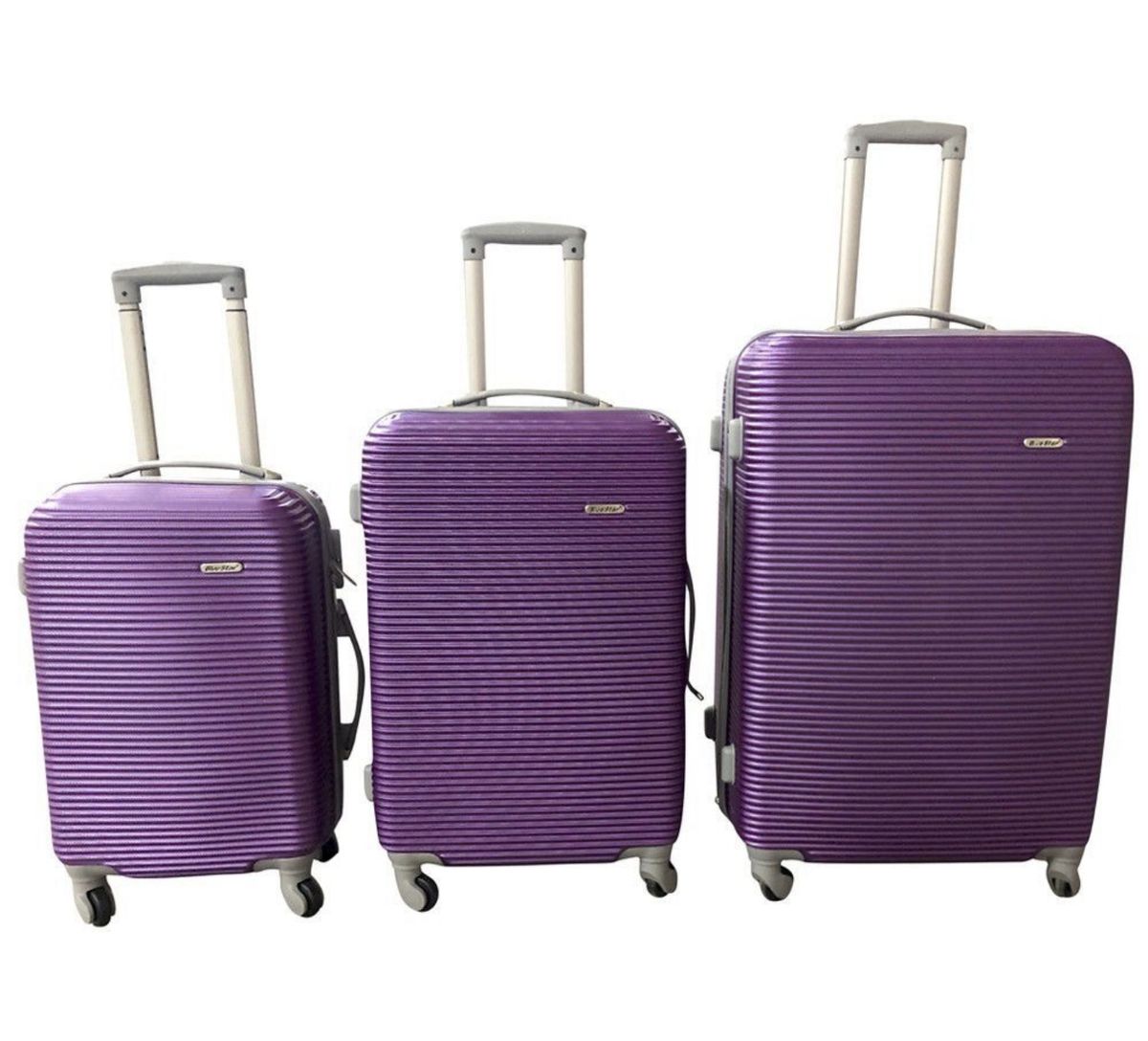 SMTE - IYH-Quality 3 Piece Hard Outer Shell Luggage Set - Purple
