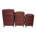 SMTE - Quad Wheel Quality Travel Ware - 3 Piece Luggage Set - S-7-W - Maroon