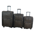 SMTE - 3 Piece Travel luggage Spinner FabricBrown