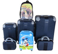 SMTE - 5Piece Family Luggage SetNavy ABS Trolleys + Mickey Case & Rhino Backpack