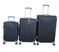 SMTE - Black ABS Hardshell 3Piece Luggage SetSpinner Wheels & Lock.