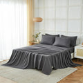SMTE - Duvet Bed Sheets & Pillowcase Set2 Duvet Bed Sheets with 2 Pillow CasesDark GreyL