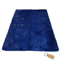SMTE - Luxurious Fluffy Carpet: Softness and Style for Your Space with  KeyringDark Blue