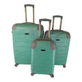 SMTE - 3 Piece Hard Outer Shell Luggage Set - Protected EQ-1Z - Green