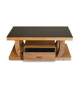 SMTE - Glass Top Wooden Coffee Table