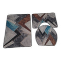 SMTE - 3 Piece Non Slip Super Absorbent Bath Mat set tsz6