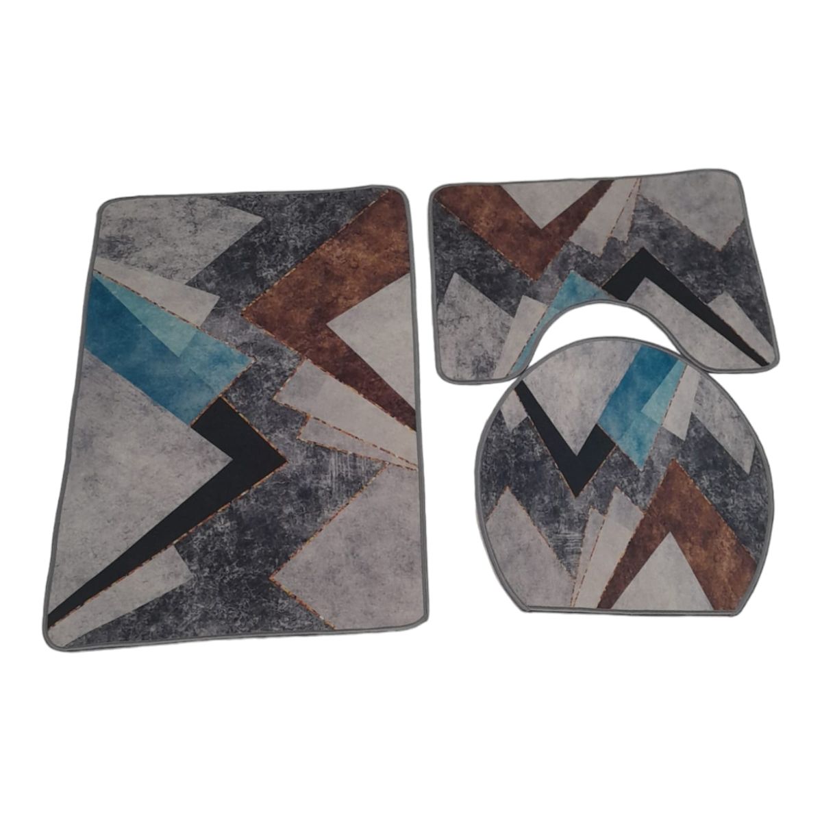 SMTE - 3 Piece Non Slip Super Absorbent Bath Mat set tsz6