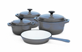 SMTE - Daska Home - New Design Dutch Pot Cookware Sets Cast Iron - 7 Piece - Grey