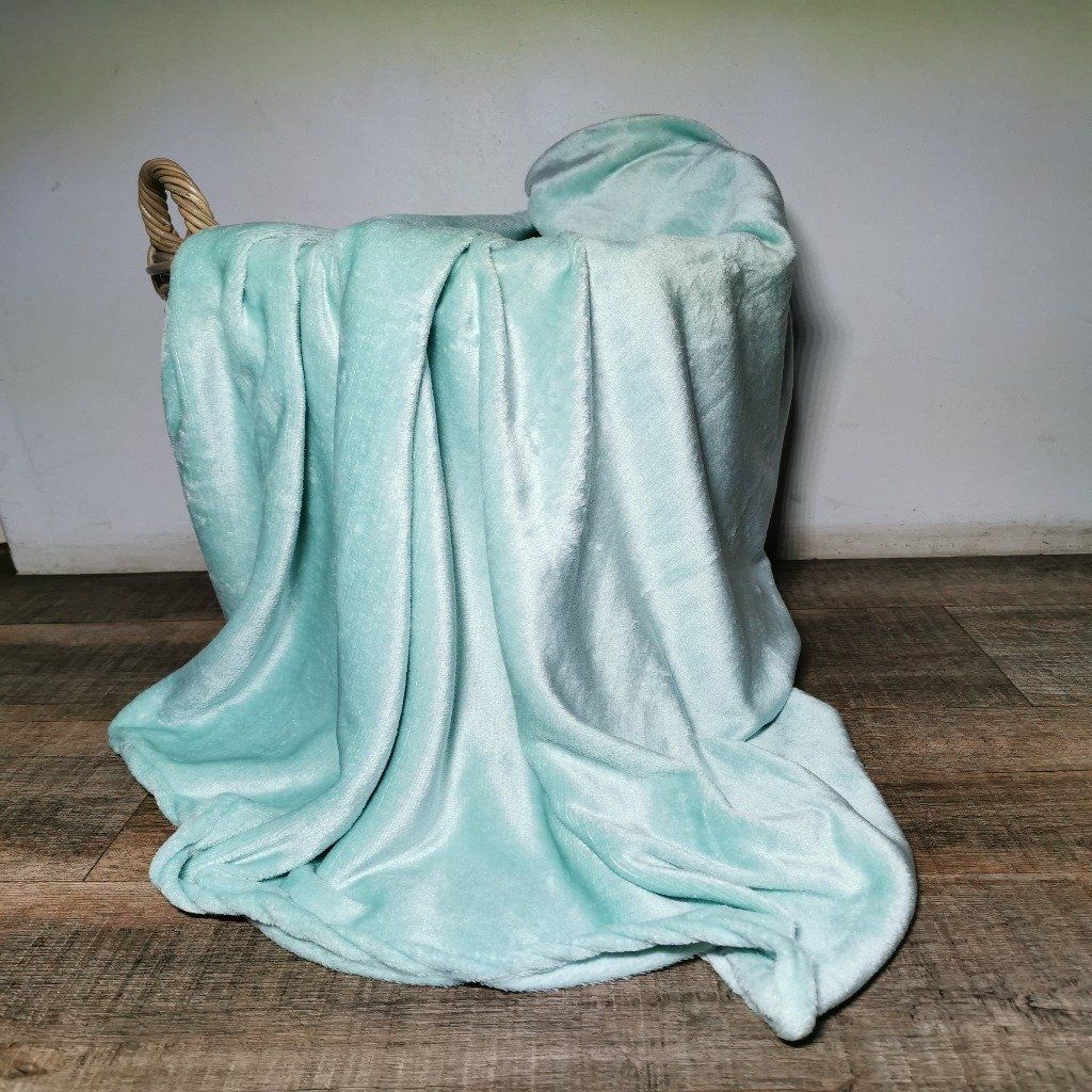 SMTE - Blanket Throw Flannel Fleece - 150 x 200cm - Duck Egg