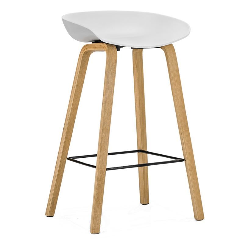 SMTE - Modern Armless Bar Stool - White