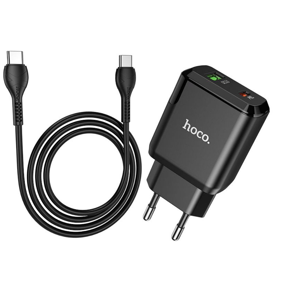 SMTE - Hoco  N5  Super Fast Charging Set - PD 20W + QC3.0 Dual Port - Black