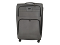 SMTE - Quality Trolley 1 Piece Fabric Travel Luggage Spinner Suitcase Set - Light Grey - 55 cm