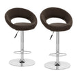 SMTE - Set of 2 Faux Leather Adjustable Bar Stools - HZ037