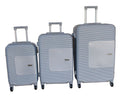 SMTE - Durable SilverGrey ABS Luggage Set with Security Features and Smooth Wheels