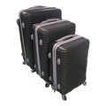 SMTE - Acesa - 3 Piece Avi Hard Outer Shell Travel Luggage Suitcase Set - Black