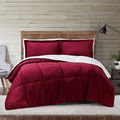 SMTE - 3 Piece Fleece Comforter Bedding Set - Red