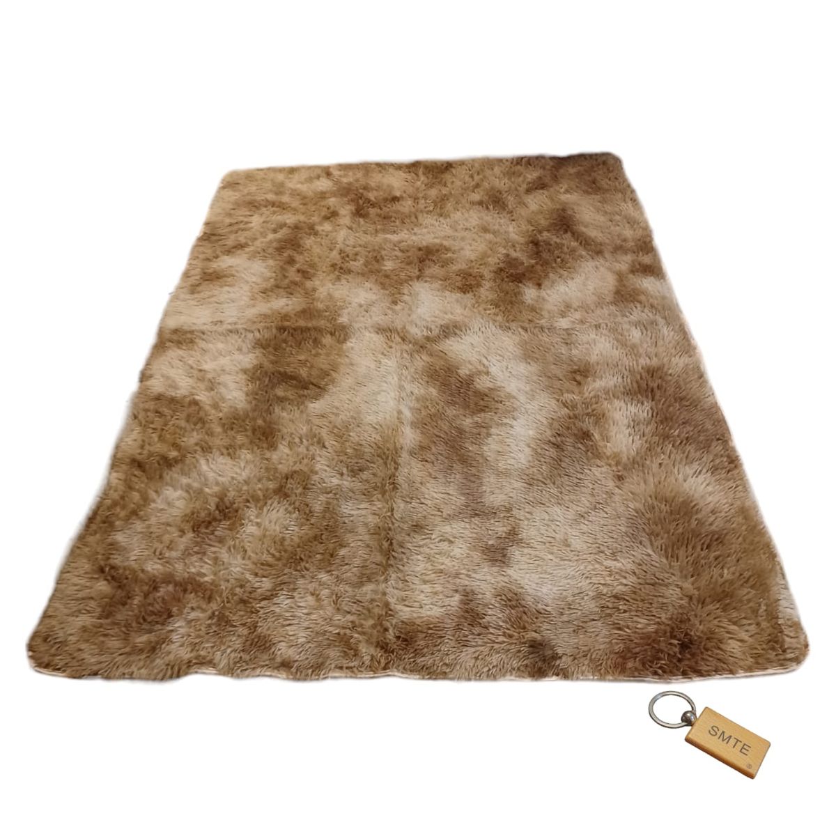 SMTE - Luxurious Fluffy Carpet: Softness and Style for Your Space with  KeyringBrown Mix