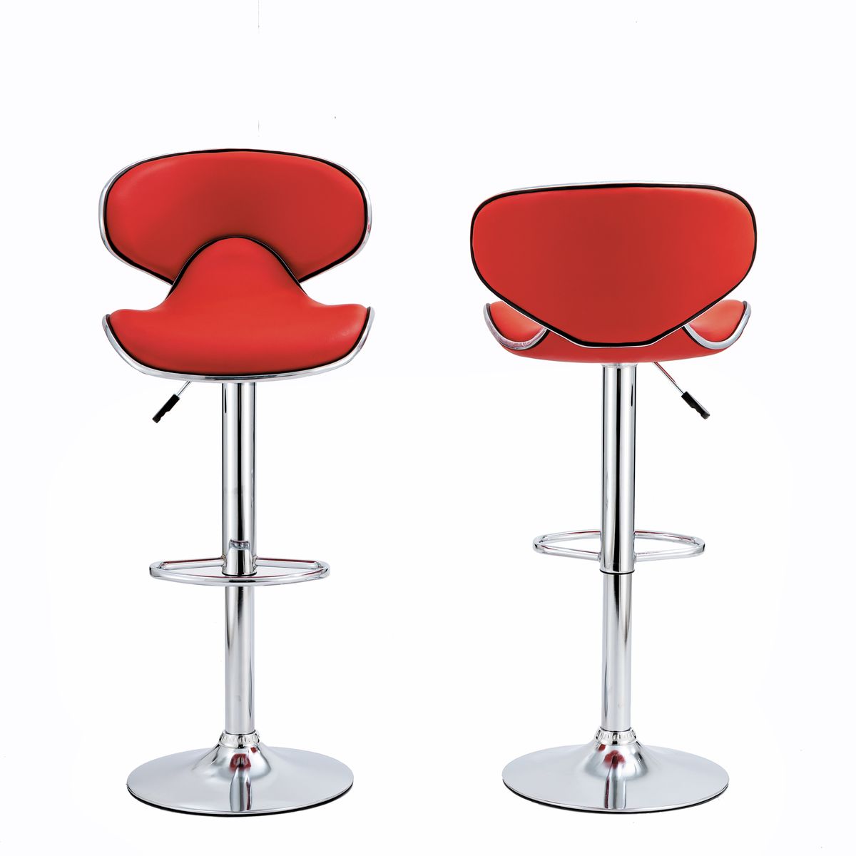 SMTE - Lilly PVC Bar Stool 2 in 1 Set - Red