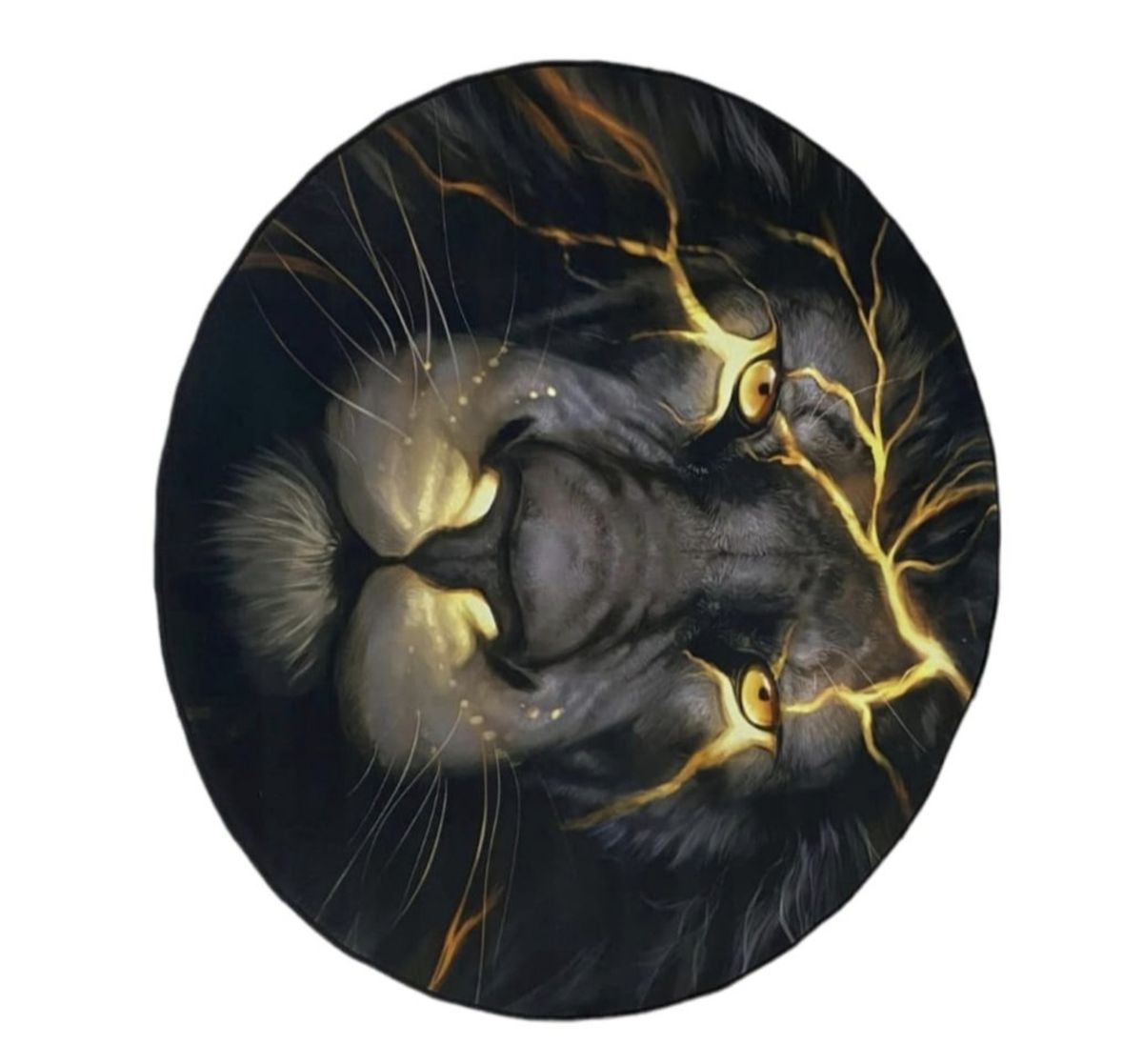 SMTE -  Quality Round 3D Printed Rug 120 x 120 - Lion
