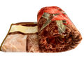 SMTE - Azaz High Quality Reversible Heavy Blanket Light Brown and Orange Flower 6kg