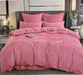 SMTE - 6 Piece - Soft Plain Duvet Cover set - Pink
