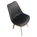 SMTE - Modern Plastic Chair with Padded SeatBlack