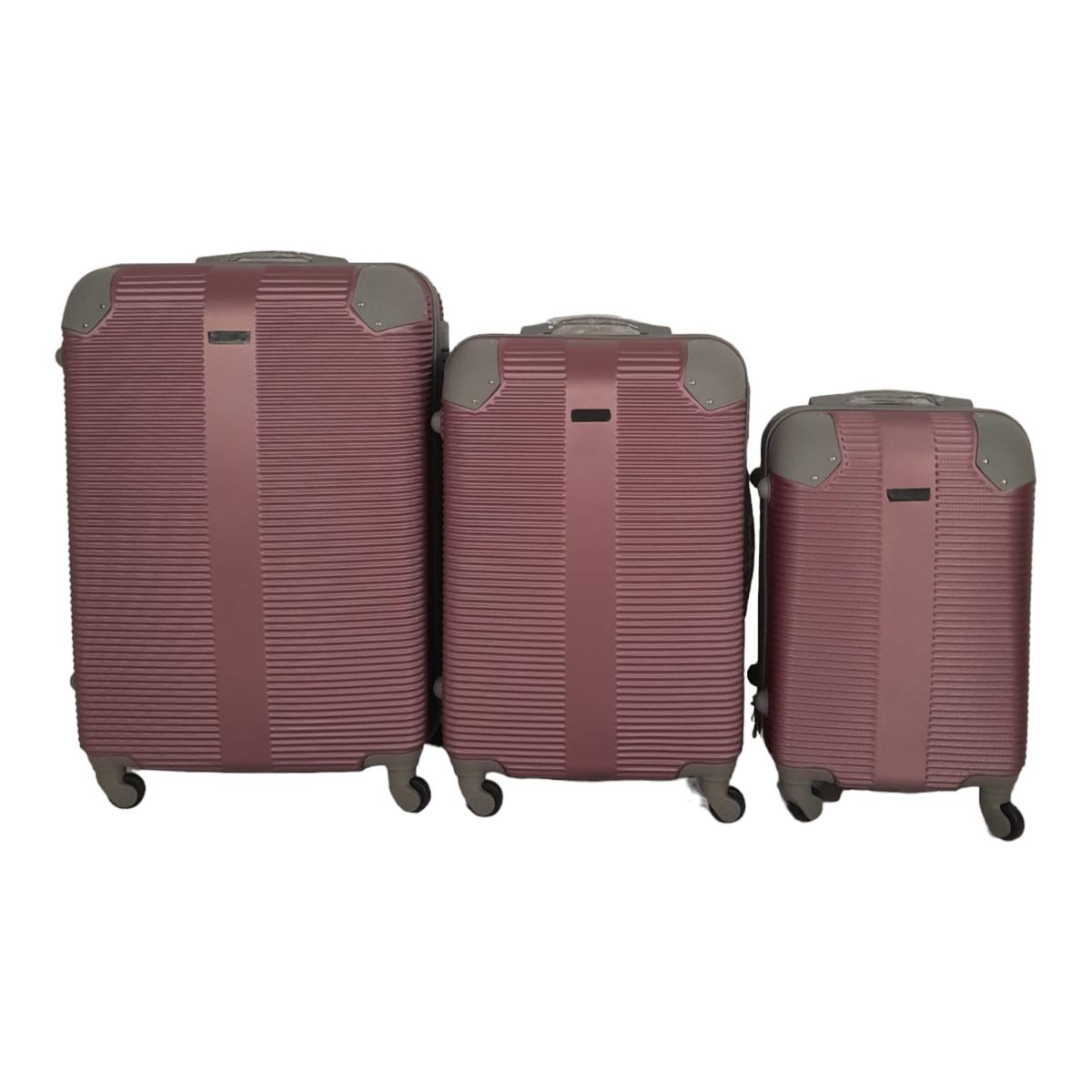 SMTE -  Quad Wheel Quality Travel Ware-3 Piece luggage Set - Protected - Pink