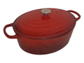 SMTE - Oval Cast Iron Casserole - 43Cm x 13 cm - Nectar - Red
