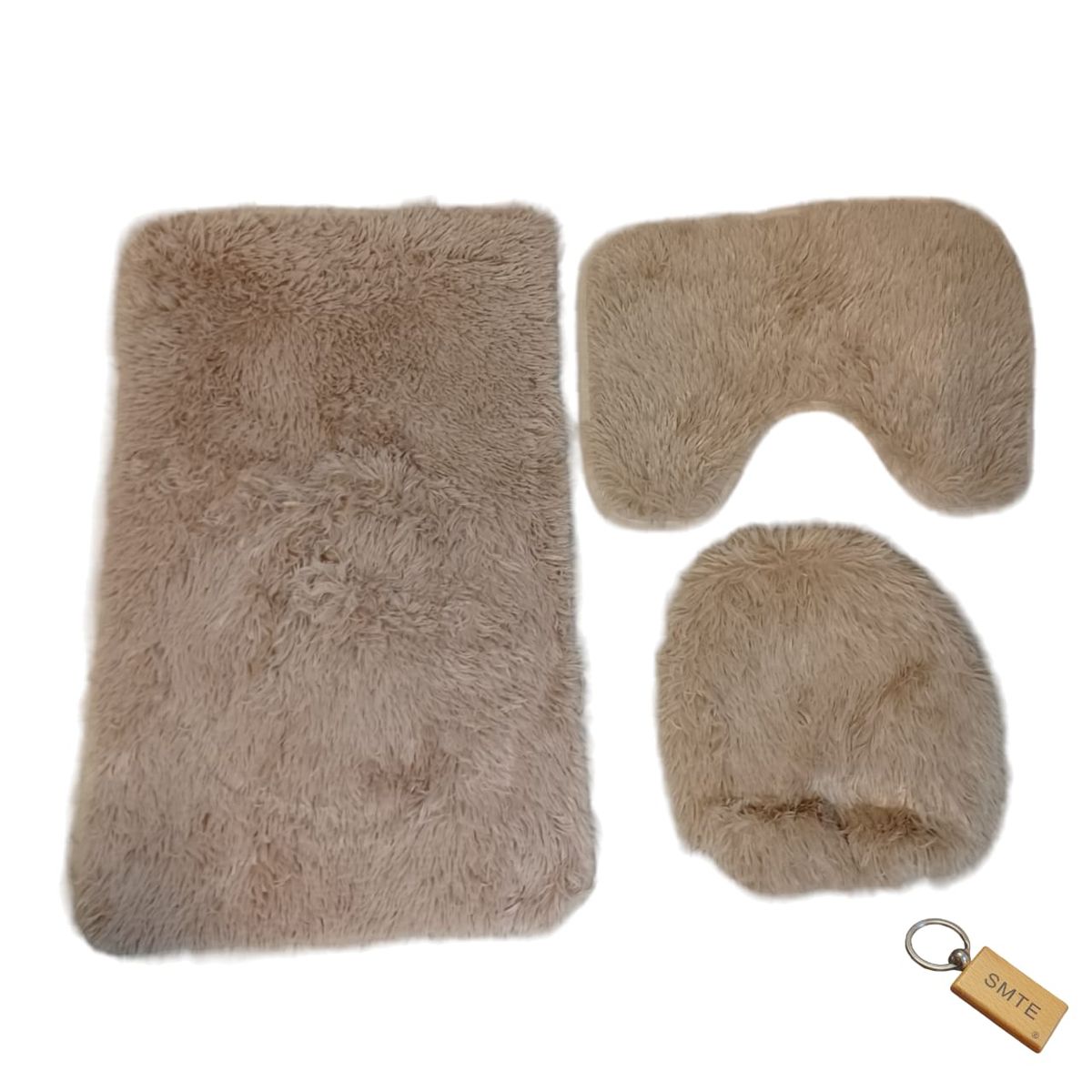 SMTE - Sumptuous Comfort: Plush and Fluffy Toilet Seat Cover+ KeyringBrown
