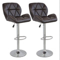 SMTE - Modern and Stylish Diamond Padded Kitchen and Bar Stool - Brown