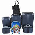 SMTE - Navy 5Piece ABS Luggage Set with Spinner Wheels, Avengers Kids Case & Bag