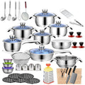 SMTE - Quality Stainless Steel 7 Layer Capsuled Bottom Cookware Set50 Piece