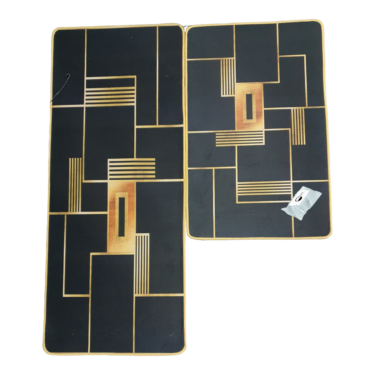 SMTE - Quality Comfortable 3 Piece kitchen Mat Bath Rug Set - Squares
