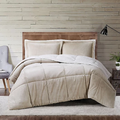 SMTE - 3 Piece Fleece Comforter Bedding Set - White