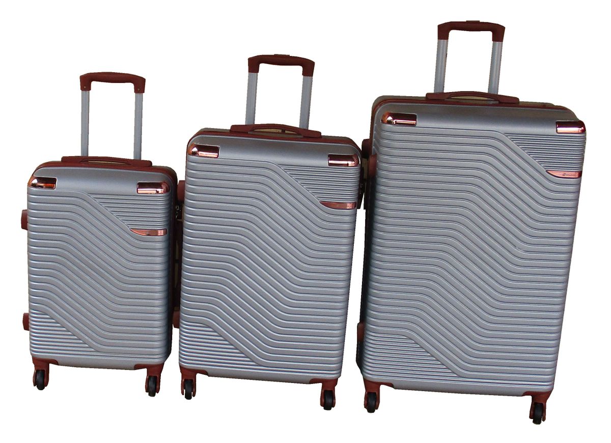 SMTE - Luggage SetDurable, Lightweight, Spinner Wheels, Telescoping Handle3PieceSilver