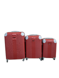 SMTE - Blue Star 3 Piece Hard Shell Luggage SetRed