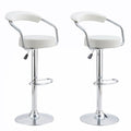 SMTE - Bar Stools with Arms Set of 2 - White