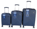 SMTE - GAILY 3Piece Hard Shell Spinner Luggage SetGrey Polypropylene with Lock