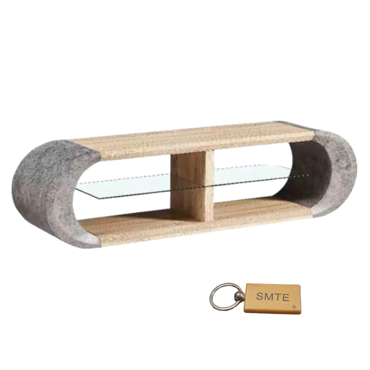 SMTE - Modern Chic TV Stand Beige + Keyring