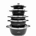 SMTE - 10 Piece Non Stick Pot Set -Black