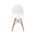 SMTE - Earl James Wooden Legs Dining Chair - Bright White